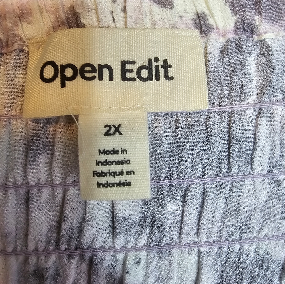 Nordstrom brand Open edit Tie Front Puff Sleeve Blouse purple size 2X. - Picture 9 of 9
